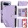 Per Google Pixel 9 Pro XL YM016 Custodia per telefono in pelle con cerniera rombica e cordino (viola chiaro)