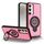 Custodia magnetica con supporto ad anello per Samsung Galaxy S25 5G (rosa brillante) Custodia magnetica con supporto ad anello per Samsung Galaxy S25 5G (rosa brillante)