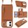 Per iPhone 11 Portafoglio con cerniera a tracolla e anello, custodia per telefono in pelle Litchi (marrone)