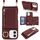 Per iPhone 16 Plus Portafoglio con cerniera a tracolla Anello Portacellulare in pelle Litchi (Vino rosso)
