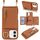 Per iPhone 16 Plus Portafoglio con cerniera a tracolla Anello Portacellulare in pelle Litchi (marrone)