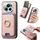 Per Honor Magic6 Pro 5G Retro Cross Leather Ring Vertical Insert Card Bag MagSafe Custodia per telefono (rosa)