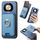 Per Honor X50 Pro 5G Retro Cross Leather Ring Vertical Insert Card Bag MagSafe Custodia per telefono (blu)