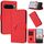 Per Google Pixel 10 Pro XL Custodia per telefono in pelle con fibbia a motivo triangolare (rosso)