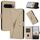 Per Google Pixel 10 Pro XL Custodia in pelle con fibbia a motivo triangolare (oro)