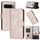 Per Google Pixel 10 Pro XL Custodia in pelle con fibbia a motivo triangolare (oro rosa)