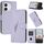 Custodia per telefono in pelle con fibbia a motivo triangolare per Honor 400 Lite (viola chiaro)