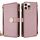 Per iPhone 12 Pro Max Custodia a tracolla in pelle con texture incrociata (oro rosa) Per iPhone 12 Pro Max Custodia a tracolla in pelle con texture incrociata (oro rosa)