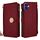 Per iPhone 16 Plus Custodia per telefono in pelle con tracolla e texture incrociata (rosso)