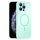 Per iPhone 11 Pro Max Custodia sottile in vetro AG con protezione della pelle MagSafe e cerchio (ciano chiaro) Per iPhone 11 Pro Max Custodia sottile in vetro AG con protezione della pelle MagSafe e cerchio (ciano chiaro)