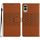 Per Samsung Galaxy S25 Edge 5G Custodia in pelle con effetto pelle diamantata (marrone)