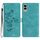 Per Samsung Galaxy S25 Edge 5G Custodia in pelle con motivo a farfalla e fiore (azzurro cielo)