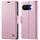 Per Google Pixel 9a AutSpace A11 Side Buckle MagSafe Magnetico RFID Custodia in Pelle per Telefono (Oro Rosa)