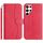 Per Samsung Galaxy S22 Ultra 5G Custodia in pelle a forma di S con doppia piegatura (rosso rosa) Per Samsung Galaxy S22 Ultra 5G Custodia in pelle a forma di S con doppia piegatura (rosso rosa)