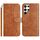 Per Samsung Galaxy S22 Ultra 5G Custodia in pelle a forma di S con doppia piegatura (marrone) Per Samsung Galaxy S22 Ultra 5G Custodia in pelle a forma di S con doppia piegatura (marrone)