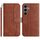 Per Samsung Galaxy S24 5G Custodia in pelle a forma di S a doppia piega (caffè) Per Samsung Galaxy S24 5G Custodia in pelle a forma di S a doppia piega (caffè)