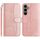 Per Samsung Galaxy S24+ 5G Custodia in pelle a forma di S a doppia piega (oro rosa) Per Samsung Galaxy S24+ 5G Custodia in pelle a forma di S a doppia piega (oro rosa)