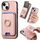 Per iPhone 15 Plus Retro Cross Leather Card Bag MagSafe Custodia per telefono (rosa) Per iPhone 15 Plus Retro Cross Leather Card Bag MagSafe Custodia per telefono (rosa)