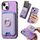 Per iPhone 15 Plus Retro Cross Leather Card Bag MagSafe Custodia per telefono (viola) Per iPhone 15 Plus Retro Cross Leather Card Bag MagSafe Custodia per telefono (viola)