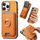 Per iPhone 15 Pro Retro Cross Leather Card Bag MagSafe Custodia per telefono (giallo) Per iPhone 15 Pro Retro Cross Leather Card Bag MagSafe Custodia per telefono (giallo)