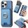 Per iPhone 15 Pro Max Retro Cross Leather Card Bag MagSafe Custodia per telefono (blu) Per iPhone 15 Pro Max Retro Cross Leather Card Bag MagSafe Custodia per telefono (blu)