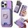 Per iPhone 15 Pro Max Retro Cross Leather Card Bag MagSafe Custodia per telefono (viola) Per iPhone 15 Pro Max Retro Cross Leather Card Bag MagSafe Custodia per telefono (viola)