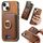 Per iPhone 14 Retro Cross Leather Card Bag MagSafe Custodia per telefono (marrone) Per iPhone 14 Retro Cross Leather Card Bag MagSafe Custodia per telefono (marrone)