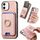 Per iPhone 12 Retro Cross Leather Card Bag MagSafe Custodia per telefono (rosa) Per iPhone 12 Retro Cross Leather Card Bag MagSafe Custodia per telefono (rosa)