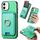 Per iPhone 12 Retro Cross Leather Card Bag MagSafe Custodia per telefono (verde) Per iPhone 12 Retro Cross Leather Card Bag MagSafe Custodia per telefono (verde)