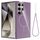 Per Samsung Galaxy S22 Ultra 5G Custodia per telefono antiurto in TPU lucido MagSafe con cordino (viola) Per Samsung Galaxy S22 Ultra 5G Custodia per telefono antiurto in TPU lucido MagSafe con cordino (viola)