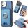 Per iPhone 11 Retro Cross Leather Card Bag MagSafe Custodia per telefono (blu) Per iPhone 11 Retro Cross Leather Card Bag MagSafe Custodia per telefono (blu)