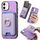 Per iPhone 11 Retro Cross Leather Card Bag MagSafe Custodia per telefono (viola) Per iPhone 11 Retro Cross Leather Card Bag MagSafe Custodia per telefono (viola)