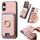 Per Sony Xperia 10 VI Retro Cross Leather Ring Vertical Insert Card Bag MagSafe Custodia per telefono (rosa) Per Sony Xperia 10 VI Retro Cross Leather Ring Vertical Insert Card Bag MagSafe Custodia per telefono (rosa)