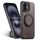 Per iPhone 16 Suteni G3 360 Supporto Rotante MagSafe Custodia Posteriore in Pelle Denim per Telefono (Marrone)