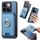 Per Xiaomi 14 5G Retro Cross Leather Ring Vertical Insert Card Bag MagSafe Custodia per telefono (blu) Per Xiaomi 14 5G Retro Cross Leather Ring Vertical Insert Card Bag MagSafe Custodia per telefono (blu)