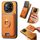 Per Xiaomi 14 Pro 5G Retro Cross Leather Ring Vertical Insert Card Bag MagSafe Custodia per telefono (giallo) Per Xiaomi 14 Pro 5G Retro Cross Leather Ring Vertical Insert Card Bag MagSafe Custodia per telefono (giallo)