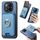 Per Xiaomi 14 Pro 5G Retro Cross Leather Ring Vertical Insert Card Bag MagSafe Custodia per telefono (blu) Per Xiaomi 14 Pro 5G Retro Cross Leather Ring Vertical Insert Card Bag MagSafe Custodia per telefono (blu)