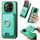 Per Xiaomi 14 Pro 5G Retro Cross Leather Ring Vertical Insert Card Bag MagSafe Custodia per telefono (verde) Per Xiaomi 14 Pro 5G Retro Cross Leather Ring Vertical Insert Card Bag MagSafe Custodia per telefono (verde)