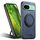 Per Google Pixel 8a Suteni G3 360 Supporto Rotante MagSafe Denim Custodia Posteriore in Pelle per Telefono (Blu)