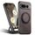 Per Google Pixel 7 Pro Suteni G3 360 Supporto Rotante MagSafe Custodia Posteriore in Pelle Denim per Telefono (Marrone)