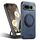 Per Google Pixel 7 Pro Suteni G3 360 Supporto Rotante MagSafe Denim Custodia Posteriore in Pelle per Telefono (Blu)