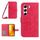 Custodia in pelle con stampa a fiore di sole per Tecno Camon 40 4G con cordino (rosso rosa)