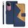 Per vivo V50 5G Global idewei Custodia per telefono in pelle bicolore con cuciture (blu) Per vivo V50 5G Global idewei Custodia per telefono in pelle bicolore con cuciture (blu)