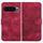 Per Google Pixel 10 Pro XL Custodia in pelle con motivo a testa di elefante e cordino (rosso rosa)