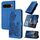 Per Google Pixel 10 / Pixel 10 Pro Custodia per telefono in pelle con motivo a fiori di Datura (blu)