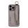Per iPhone 16 Pro Custodia per telefono con cinturino in pelle di agnello (grigio chiaro)