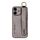 Per iPhone 16 Plus Custodia per telefono con cinturino in pelle di agnello (grigio chiaro)