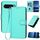 Per Google Pixel 10 / Pixel 10 Pro YX0070 Custodia in pelle con fibbia in fibra di carbonio e cordino (azzurro)