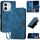 Custodia in pelle con motivo a farfalla in rilievo per Honor 400 Lite con cordino (blu scuro) Custodia in pelle con motivo a farfalla in rilievo per Honor 400 Lite con cordino (blu scuro)