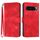 Per Google Pixel 10 Pro XL Custodia per telefono in pelle con motivo a linee (rosso)